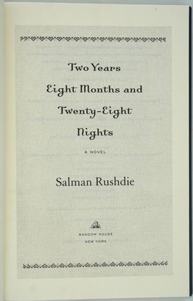 Two Years Eight Months and Twenty-Eight Nights, SIGNED.