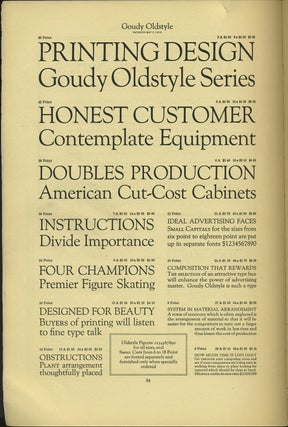 Supplementary Catalogue: New Type Faces, Borders, Ornaments, Brass Rule produced by this company since the publication of the American Specimen Book of Type Styles, 1912.