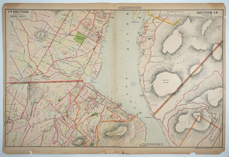 Item #27543 Portion of Dutchess & Putnam County (Break Neck Mountain, Beacon)/ Portion of Orange County (Cornwall, Storm King Mountain, Plum Point), Section 14. F. W. Beers.