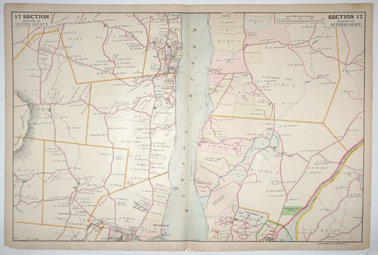 Item #27547 Portion of Ulster County (Milton, Marlborough)/ Portion of Dutchess County (Spacken Kill, Camelot, Wappingers), Section 17. F. W. Beers.