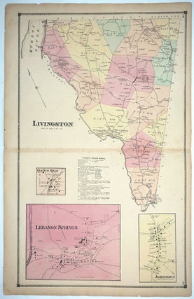 Item #27558 Livingston with insets of Lebanon Springs, Johnstown, Glenco Mills. F. W. Beers