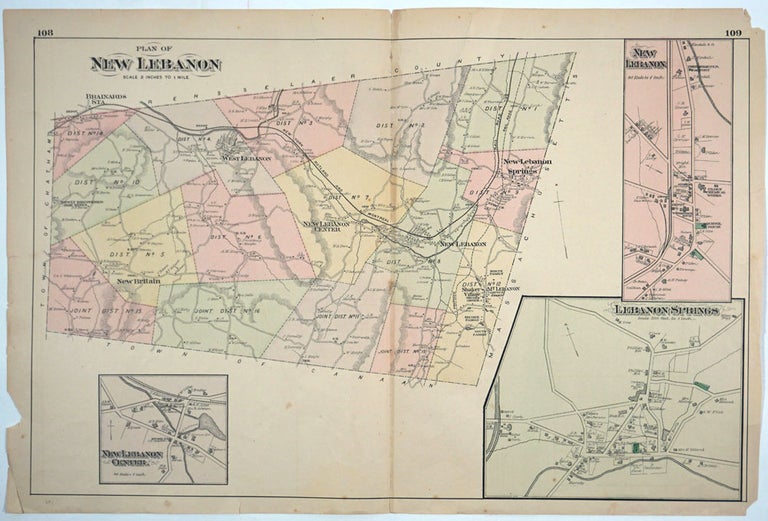 Item #27559 Plan of New Lebanon. F. W. Beers.