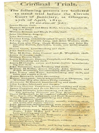 Item #27669 Criminal Trials. The Following Persons are Indicted to be tried before the Circuit...