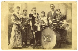 Item #27688 The Shepard Family Band. Albumen photo cabinet card with a blank verso. Music,...