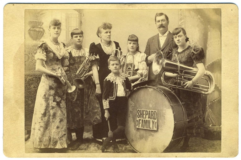 Item #27688 The Shepard Family Band. Albumen photo cabinet card with a blank verso. Music, Photograph.
