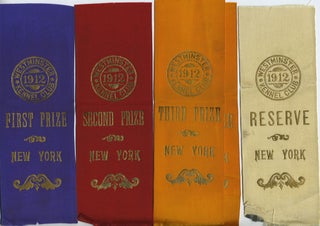 Item #27723 Westminster Kennel Club set of ribbons from 1912. Dog Shows, New York