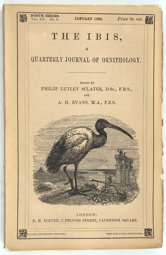 Item #27730 The Ibis, A Quarterly Journal of Ornithology, Ninth Series, Vol. 111. No. 9 to 12. 4 Issues. Western Australia, William Lutley Sclater, A. H. Evans.