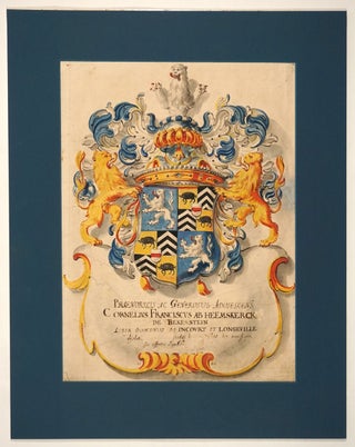 Item #27739 Coat of Arms for the Heemskerck Family. Cornelius Franciscus AB Heemskerck van Bekesteyn
