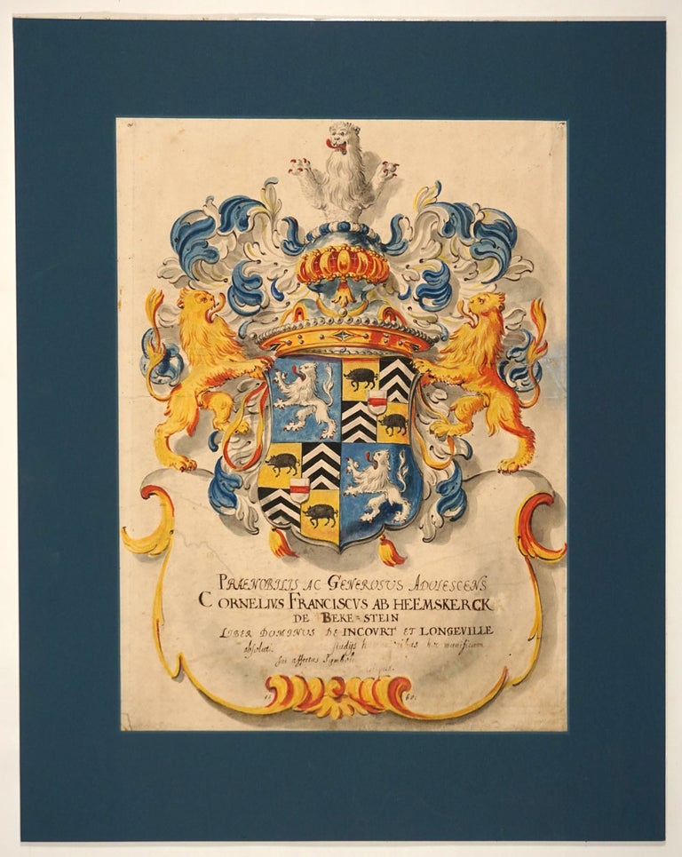 Item #27739 Coat of Arms for the Heemskerck Family. Cornelius Franciscus AB Heemskerck van Bekesteyn.