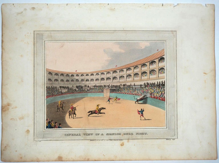 Item #27743 13 Spanish Bull Fighting plates, aquatint, complete set. Atkinson Howitt.