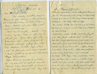 Item #27745 WWI ALS letters from Mesopotamia describing battle. Wilberforce Bell