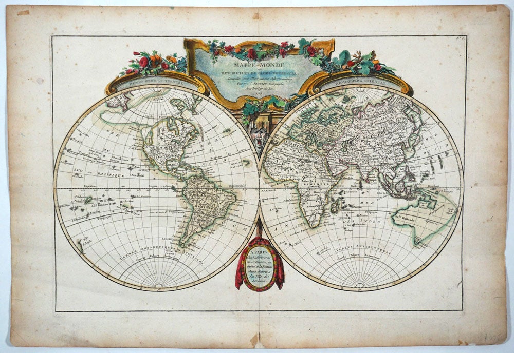 Poster Mappemonde Merveilles du Monde - Globes et mappemondes