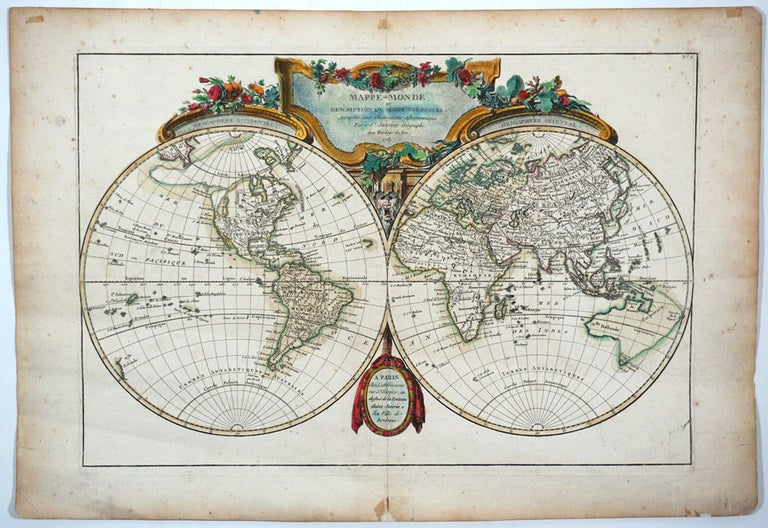 Item #27778 Mappe-monde ou description du globe terrestre, assujettie aux observations astronomiques par le Sr. Janvier Geographe. Avec privilege du Roi. 1762. Jean Janvier.