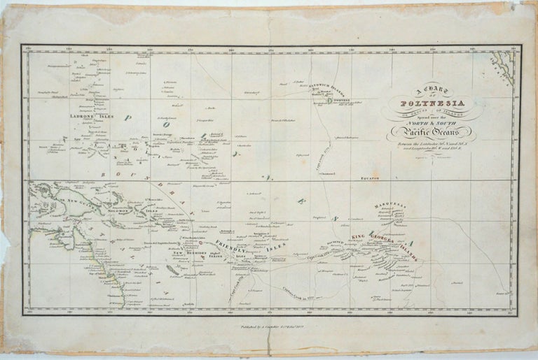 Item #27785 A Chart of Polynesia or Groups of Islands Spread over the North & South Pacific Oceans Between the Latitudes 30 degrees N. and 30'. S and Longitudes 110 degrees. W and 130'. E. W. H. Lizars.