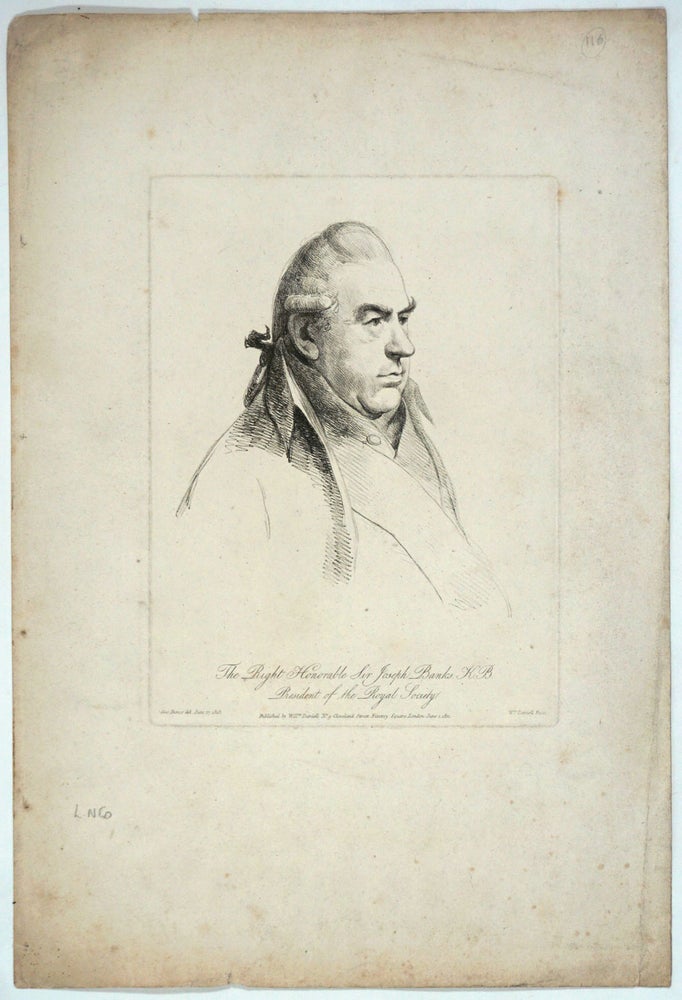 Item #27787 The Right Honorable Sir Joseph Banks, K.B. President of the Royal Society. Geo Dance, William Daniell, engr.