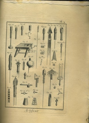Artificier - fireworks, from The Encyclopedia of Diderot & d'Alembert.
