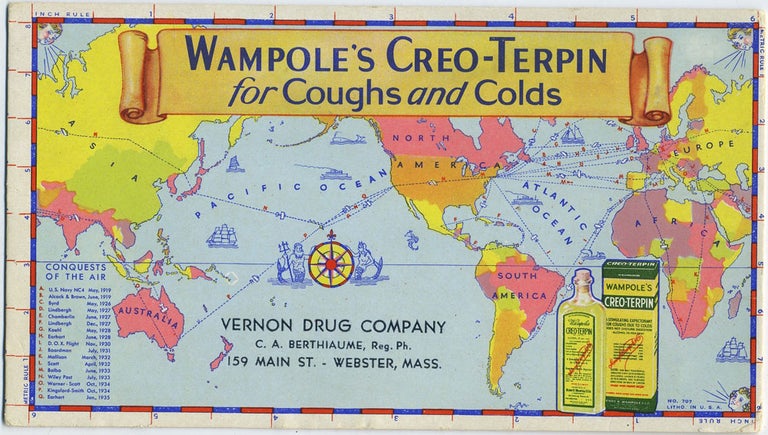 Item #27828 Wampole's Creo-Terpin for Coughs and Colds. Aviation, Advertising.