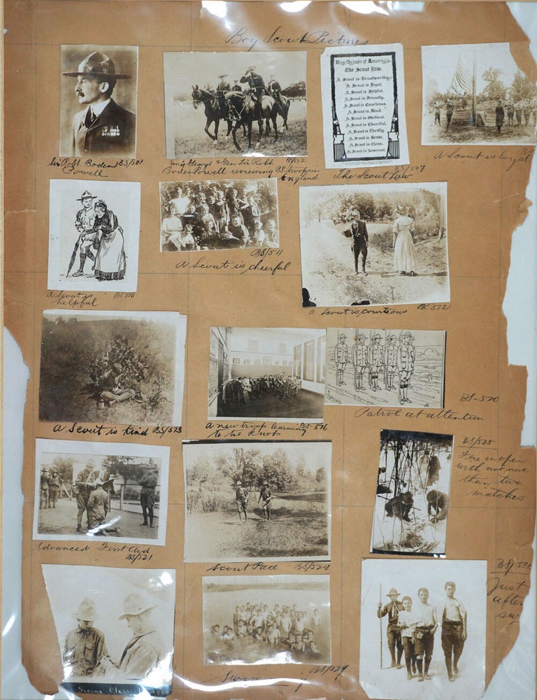 Item #27864 American Boy Scouts photographs, 30 early images of Scouting at its foundation in America. Boy Scouts of America, Underwood.