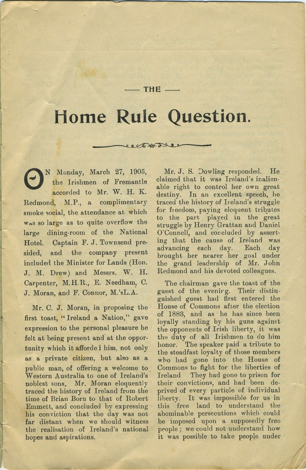 Homw Rule The Home Rule Question | Redmond. W. H K. | First printing