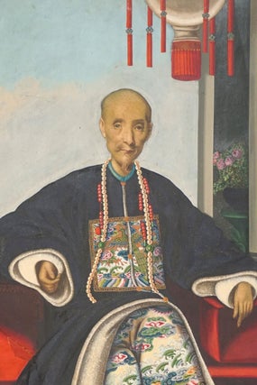 Houqua. A Chinese Merchant. A Chinese trade painting, portrait.