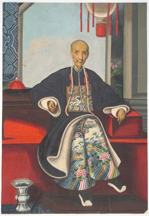 Houqua. A Chinese Merchant. A Chinese trade painting, portrait.