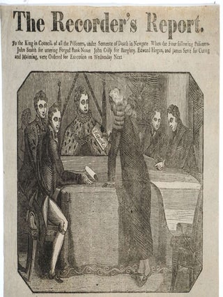 The Recorder’s Report. To The King in Council, Of All the Prisoners, Under Sentence of Death in Newgate, When the Four Following Prisoners, John Smith for Uttering Forged Bank Notes, John Crisp for Burglary, Edward Hogan, And James Scott for Cutting and Maiming, Were Ordered for Execution on Wednesday Next.