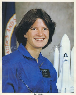 Item #27896 Sally Ride, Signed photograph. Sally Ride, NASA