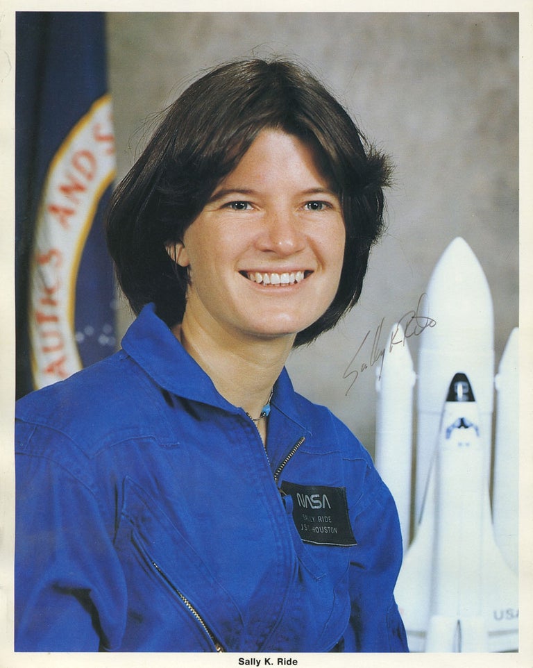 Item #27896 Sally Ride, Signed photograph. Sally Ride, NASA.
