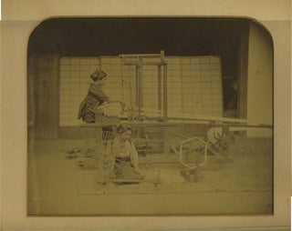 Item #27901 Japanese Silk Industry, albumen photograph. Silk Industry, Women, Japan