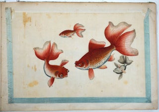 A twelve-leaf album of Chinese export paintings of exquisite Fish paintings.