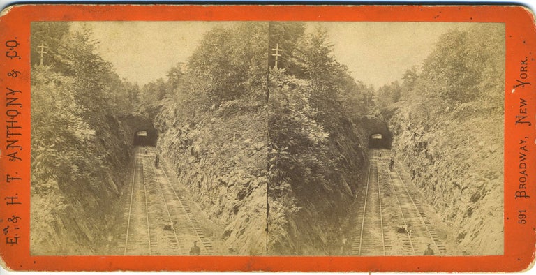 Item #27985 Cut and Tunnel between Garrisons and Cold Spring. Stereoview, Garrison NY, E., H T. Anthony, Co.