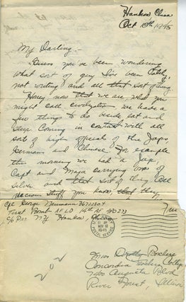 Item #27990 W.W.II letter from Hankow, China to girlfriend in Illinois. George Neumann
