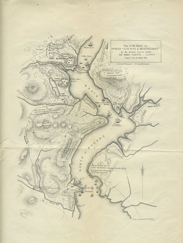Item #28008 Plan of the Attack on Forts Clinton & Montgomery by the British forces under Sir Henry Clinton Oct 1777. Reduced from the British Map. Fort Montgomery, West Point, Revolutionary War.