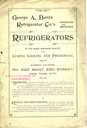Item #28012 George A. Banta Refrigerator Co.'s, REFRIGERATORS of the Most Superior Quality for...