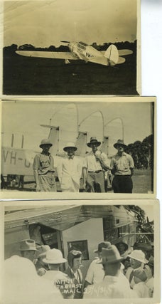 ANZAC Day 1931, celebrating first aerial mail delivery in Australia, photograph WITH 6 additional aviation snapshots 1932-33.