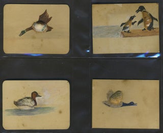 Item #28060 Painted birds using shells as adornment. Handmade cards