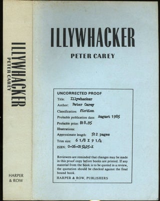 Item #2807 Illywhacker. Peter Carey