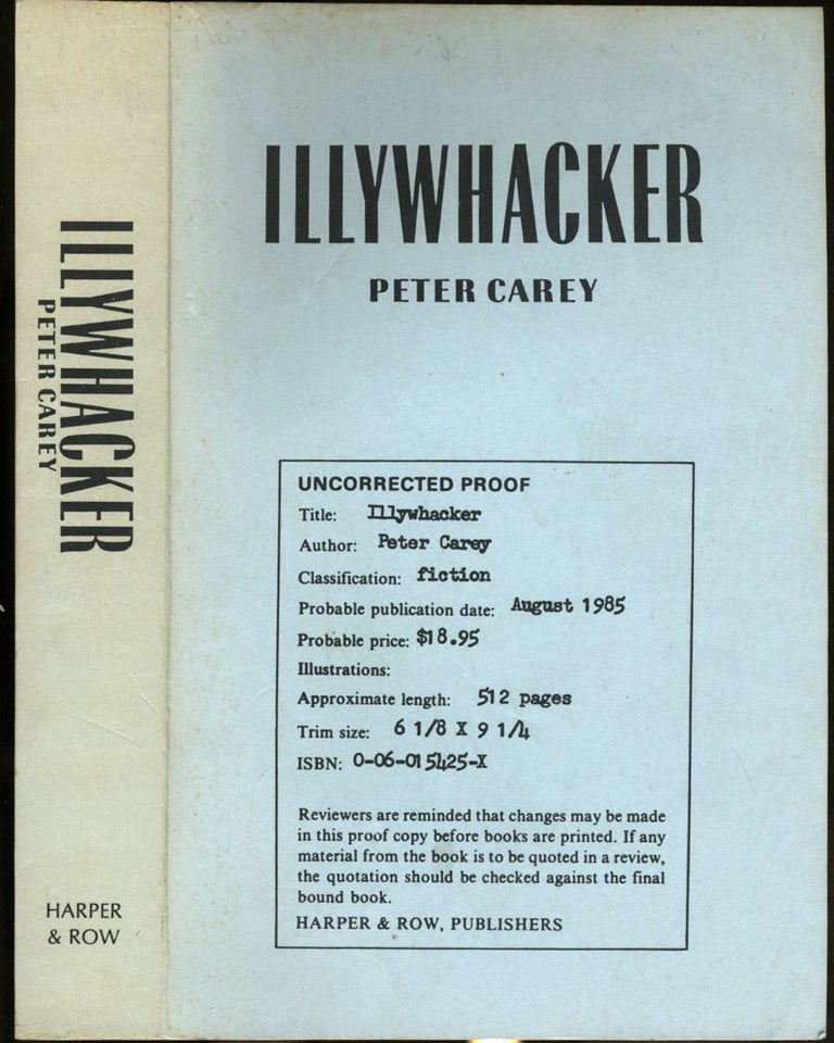 Item #2807 Illywhacker. Peter Carey.