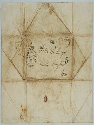 Manuscript letter from Jacob Small Sawyer of Maine, a sealer on Heard Island in 1857.