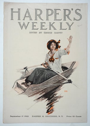 Item #28206 Woman Rower, cover art in Harper's Weekly. Rowing, Women