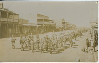 Item #28228 Real photo postcard of Peak Hill, NSW pre 1916, possibly of Empire Day parade. Real...