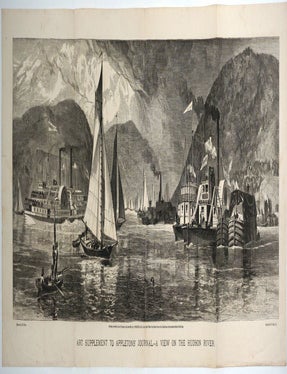 Item #28239 A View on the Hudson River: Art Supplement to Appletons' Journal. Engraving. A. R Waud, artist.