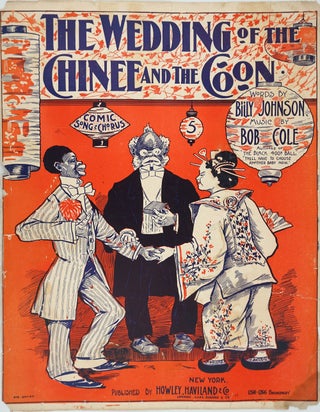 Item #28241 The Wedding of the Chinee and the Coon, sheet music cover art. Music, Racism, Billy...
