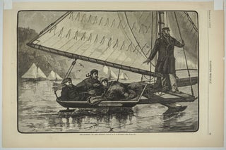 Item #28264 Ice-Yachting on the Hudson, from Harper's Weekly. J. O. Davidson, Ice Yachting Hudson...