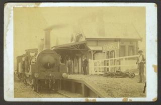 Item #28271 [Inverell Railroad station with Engine ]. Dufty, Photographers Burgess