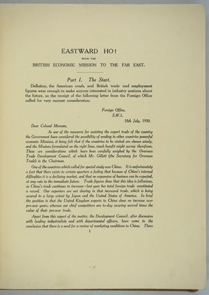 Eastward Ho!: a private diary of a public excursion, 1930-1.