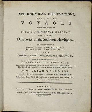 Item #28294 Astronomical Observations, made in the Voyages which were undertaken [...], for...