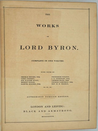 The Works of Lord Byron. Complete in One Volume.
