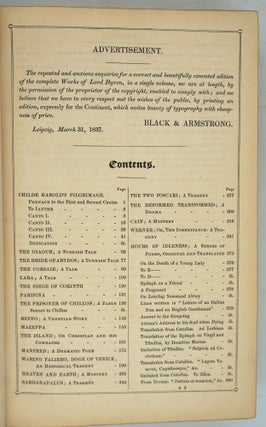 The Works of Lord Byron. Complete in One Volume.