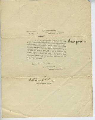 Item #28392 Civil War appointment of Edwards Pierrepont as Special Commissioner to investigate...